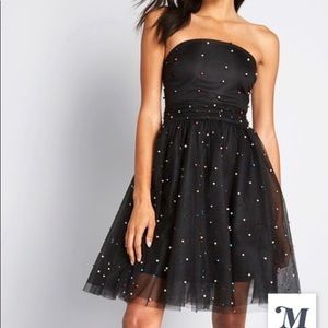 Betsey Johnson Wait Tulle Then Strapless Dress black $92